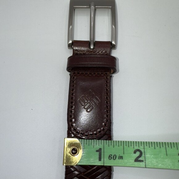 Columbia Sportswear Vegetable Tanned Bond Leather WovenBrown Belt Men's Size 38 - Picture 4 of 7